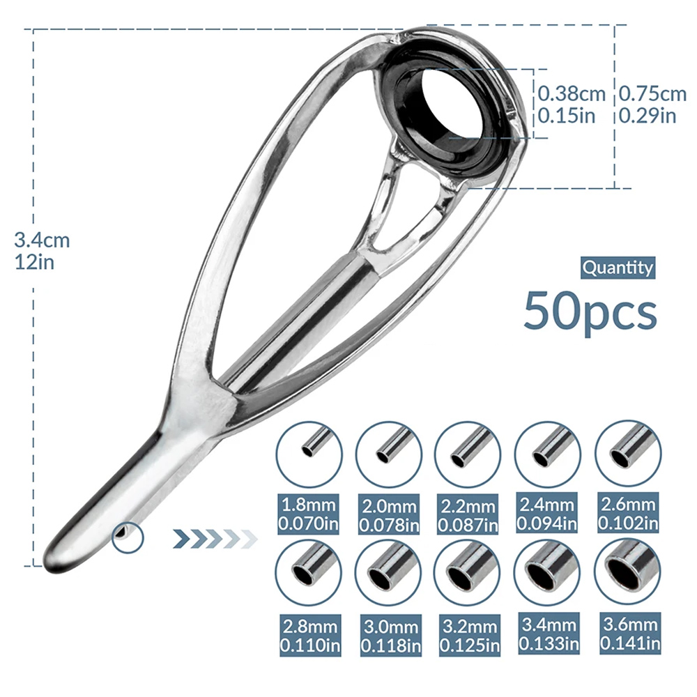 THKFISH 50pcs Fishing Rod Guid - Fishing Rod Tip Replacement 리뷰 및 가격