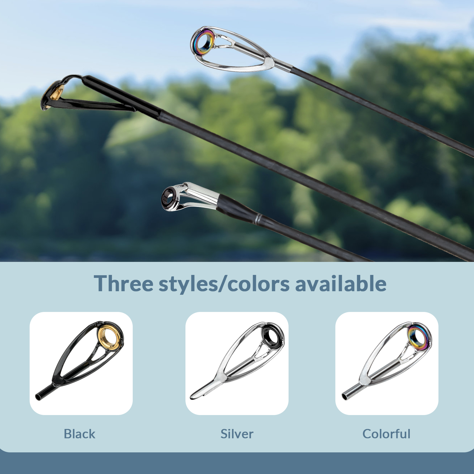 THKFISH 50pcs Fishing Rod Guid - Fishing Rod Tip Replacement 리뷰 및 가격